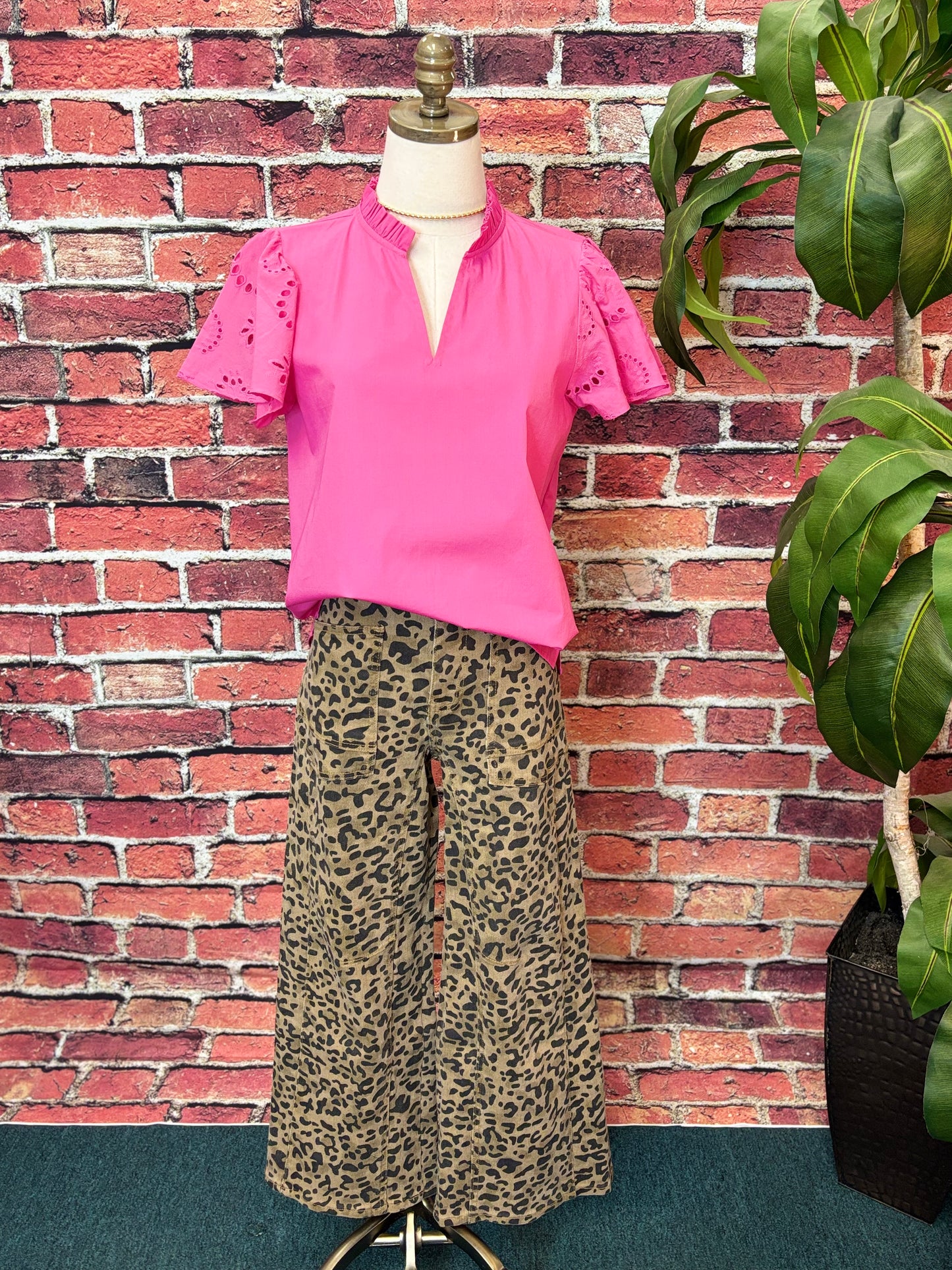 Dani Classic Cotton Poplin Flutter Sleeve Top *FINAL SALE*