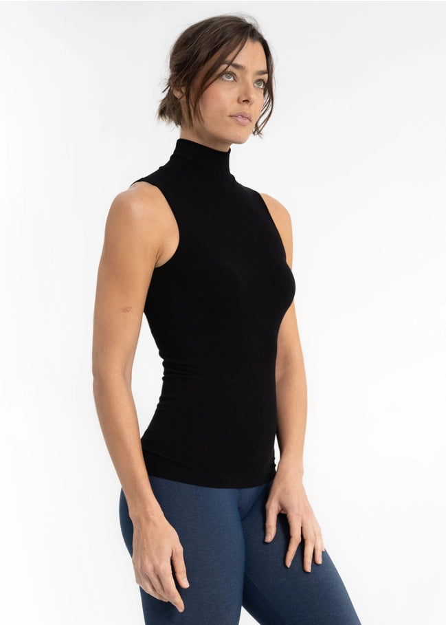 Sleeveless Mock Neck Top