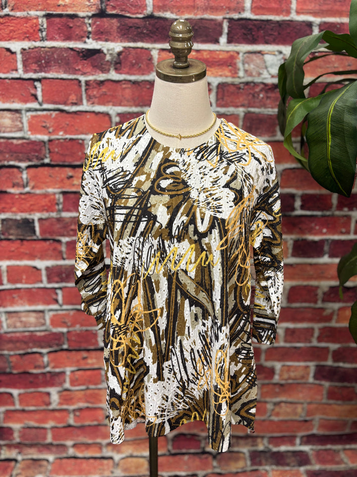 Golden Muse Eyelet Tunic