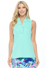 Load image into Gallery viewer, Evelyn Ruffle Neckline Sleeveless Top
