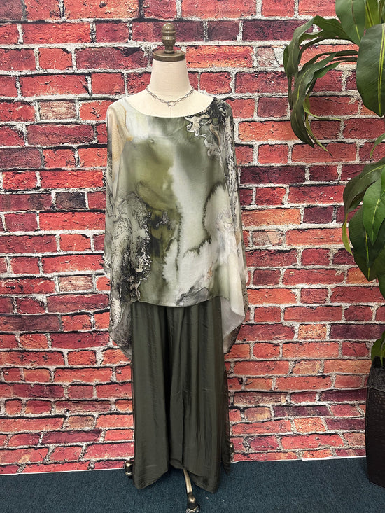 Poncho Silk Top