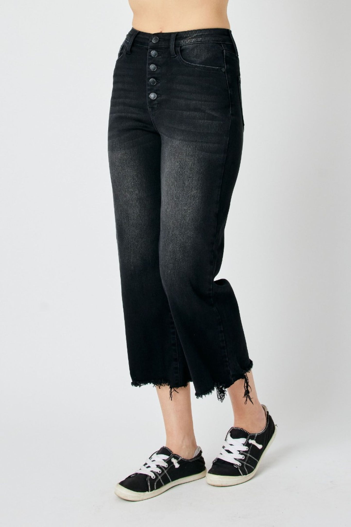 Judy Blue High Waist Destroy Raw Hem Crop Wide *FINAL SALE*