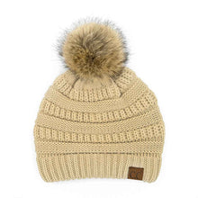 Load image into Gallery viewer, Mia Knit Fur Pom Beanie
