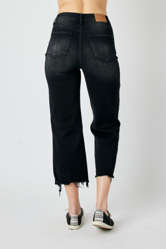 Judy Blue High Waist Destroy Raw Hem Crop Wide *FINAL SALE*