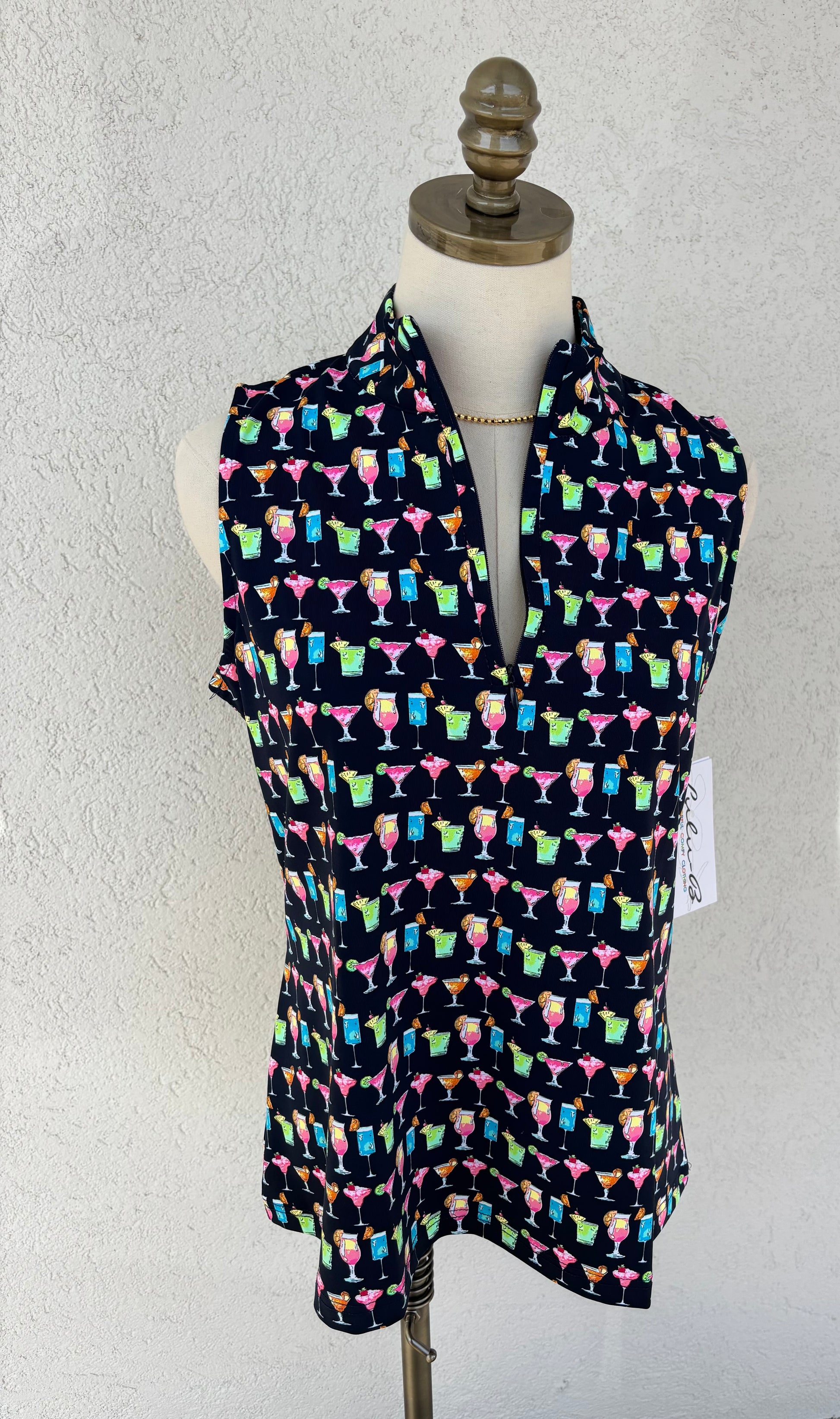 Lulu-B Sleeveless Zip Top