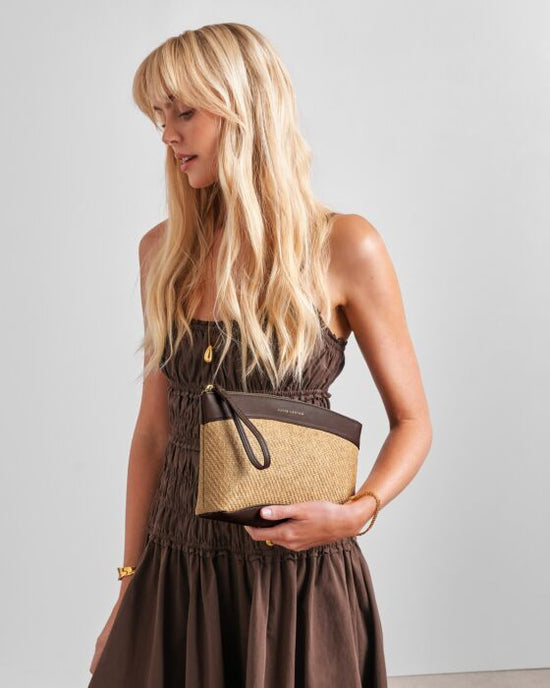 Wristlet Raffia Clutch