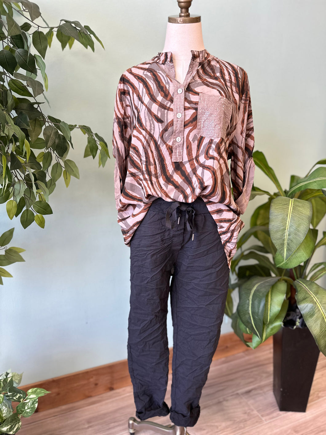 Sequin Pocket Top