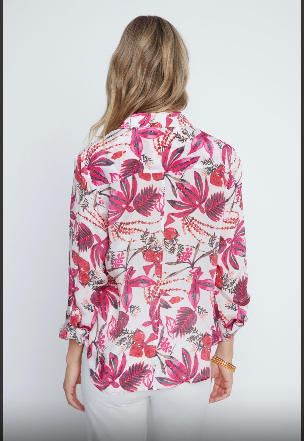 Orchid Breeze Button-Down Blouse
