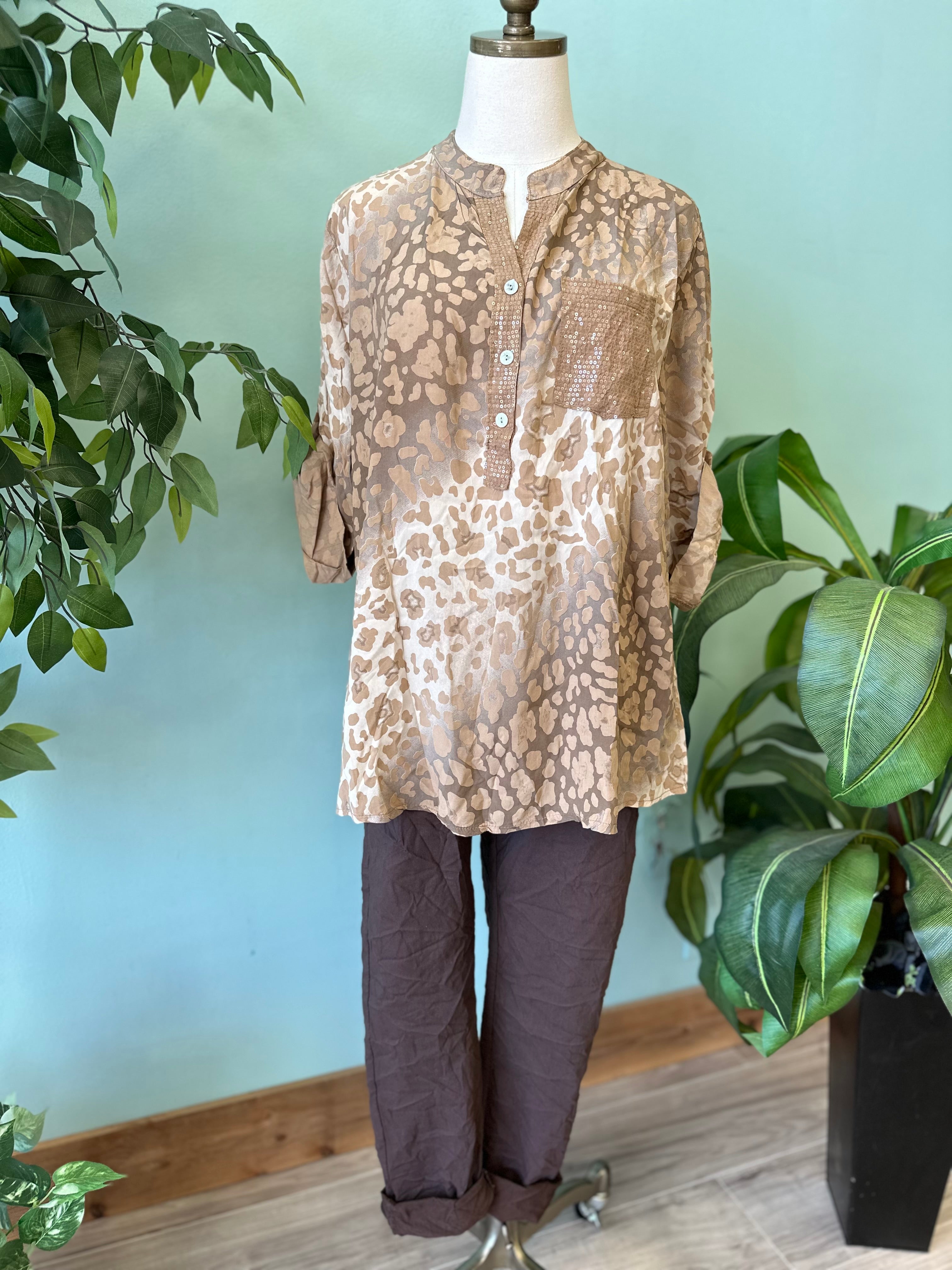 Sequin Pocket Top