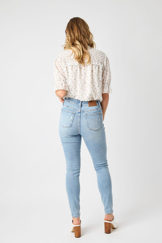 Judy Blue Mid Rise Tummy Control Destroy Skinny *FINAL SALE*