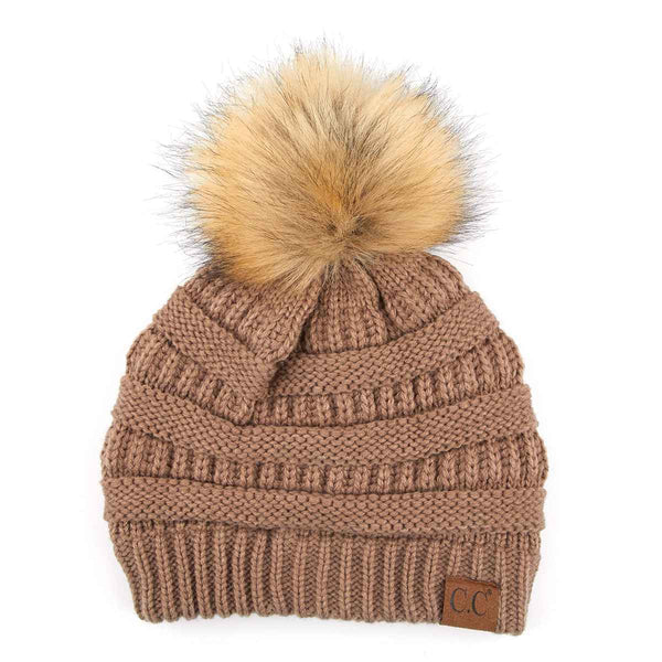 Mia Knit Fur Pom Beanie