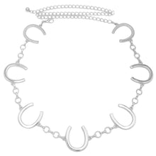 Load image into Gallery viewer, Metal Horseshoe Charm Chain Belt
