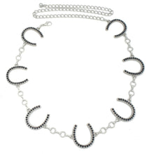 Load image into Gallery viewer, Metal Horseshoe Charm Chain Belt
