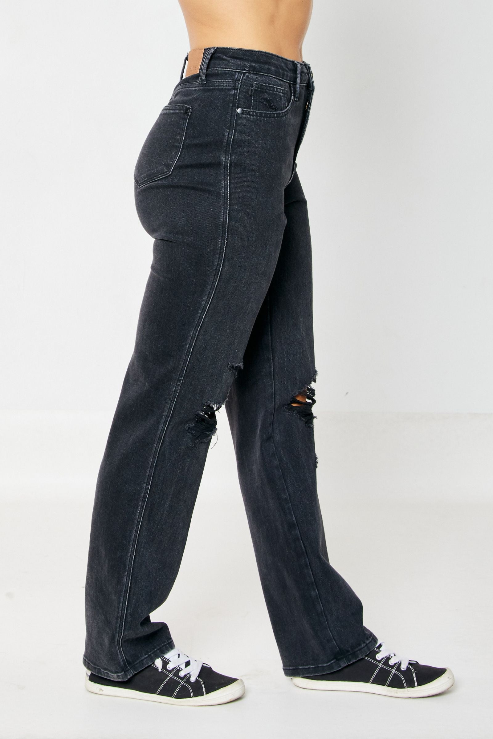 Judy Blue HW Rigid Magic 90'S Knee Destroy Straight
