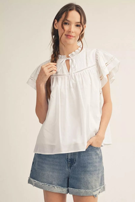 Angel Whisper Ruffle Lace Top