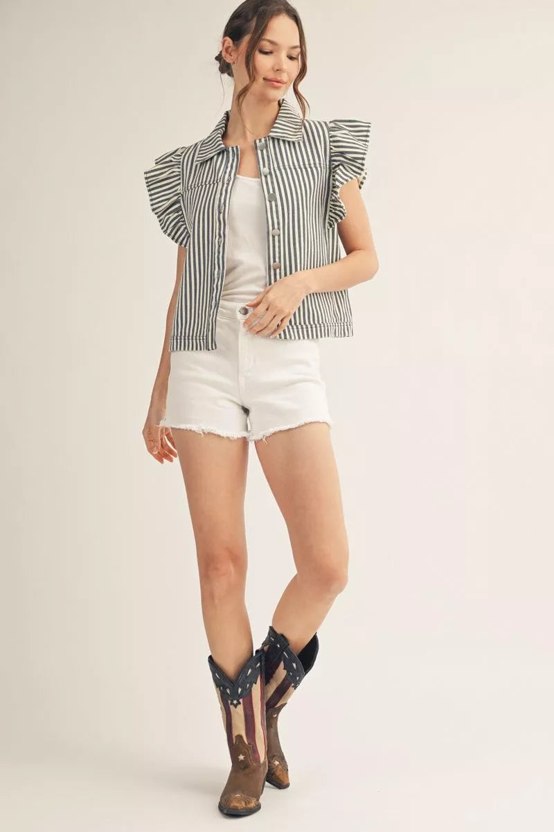 Denim Stripe Vest