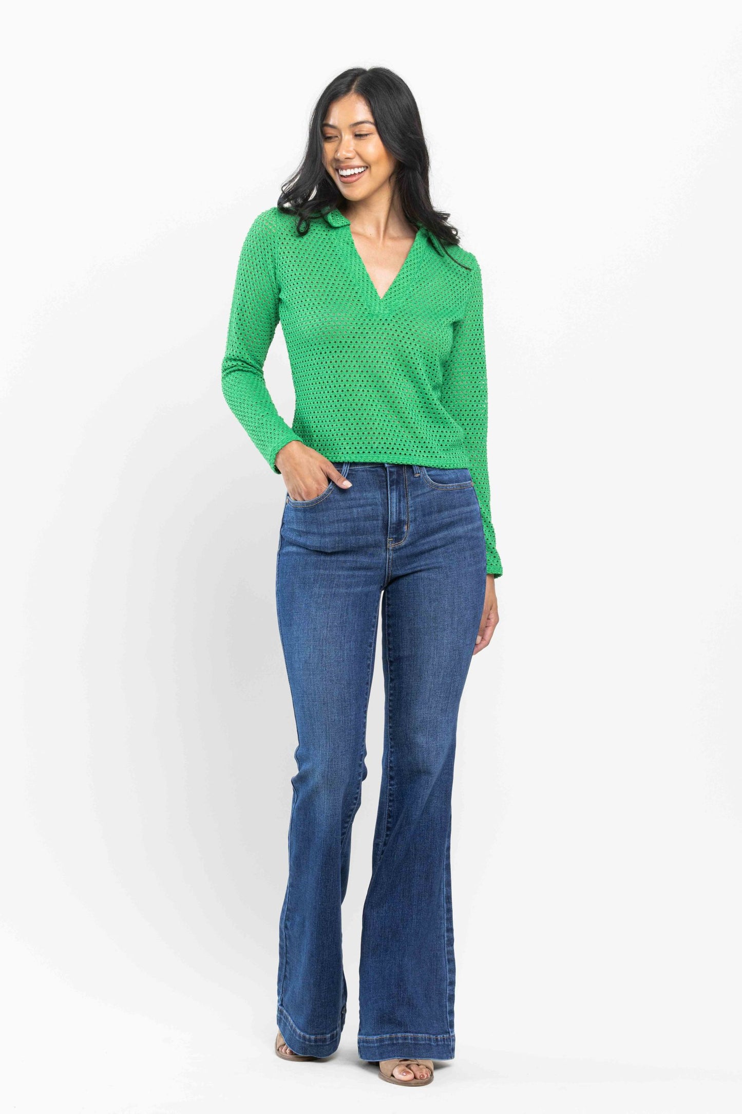 Judy Blue HW Wide Hem Flare