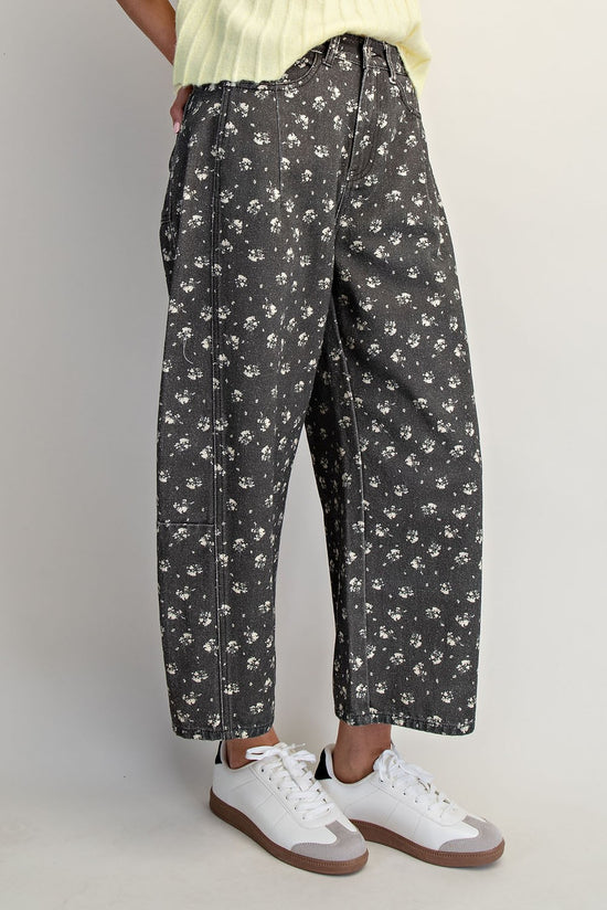 Floral Barrel Jeans