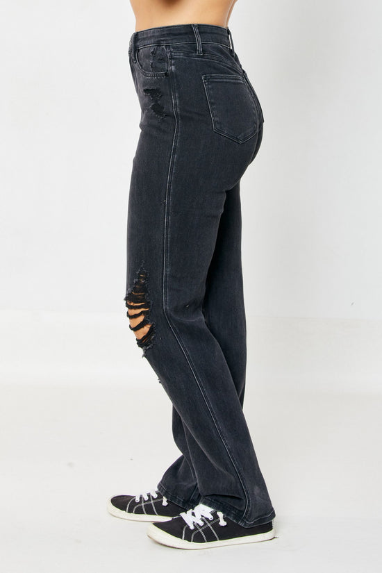 Judy Blue HW Rigid Magic 90'S Knee Destroy Straight
