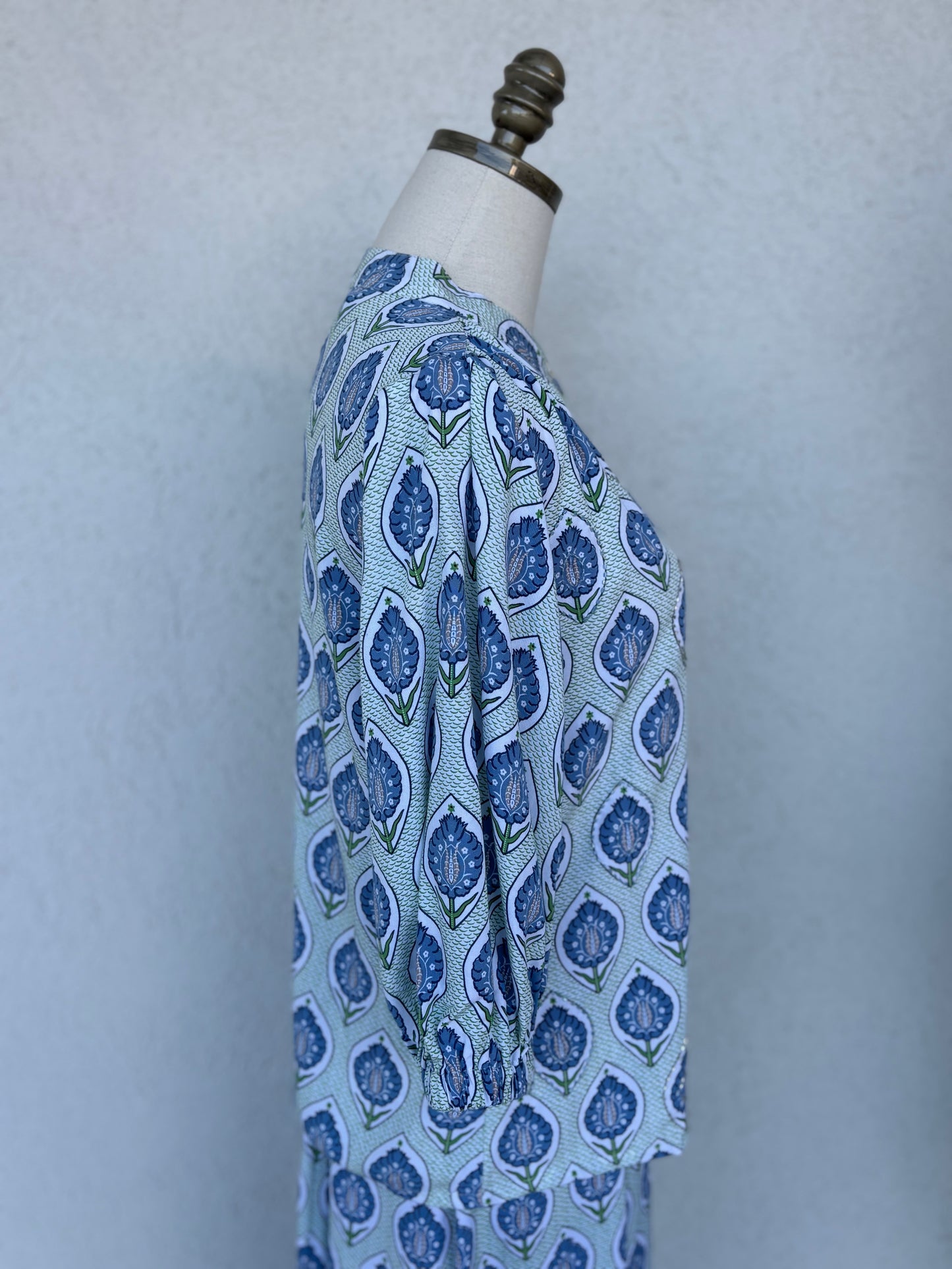 Bluebell Breeze Beaded Button Top