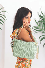 Load image into Gallery viewer, Ginger Ruched Drawstring Woven Satchel
