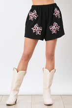 Load image into Gallery viewer, Sequin Football Bow Shorts
