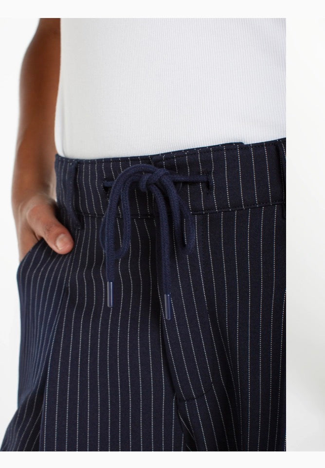 Wide Leg Pleated Trouser With Side Stripe