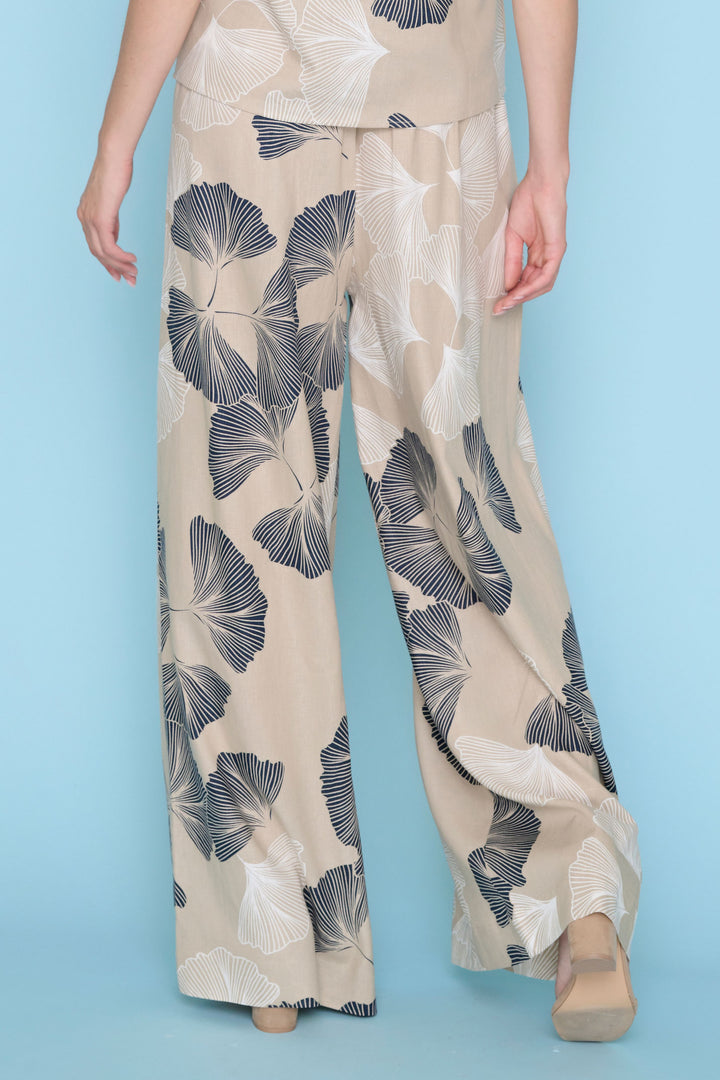 Coastal Ginkgo Breeze Palazzo Pants