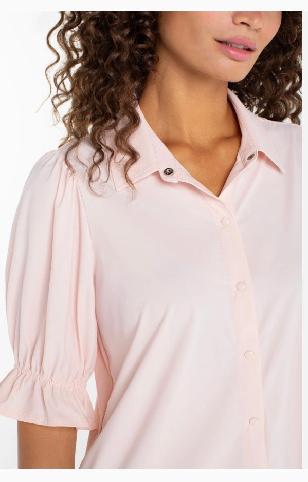 Snap Front Knit Blouse
