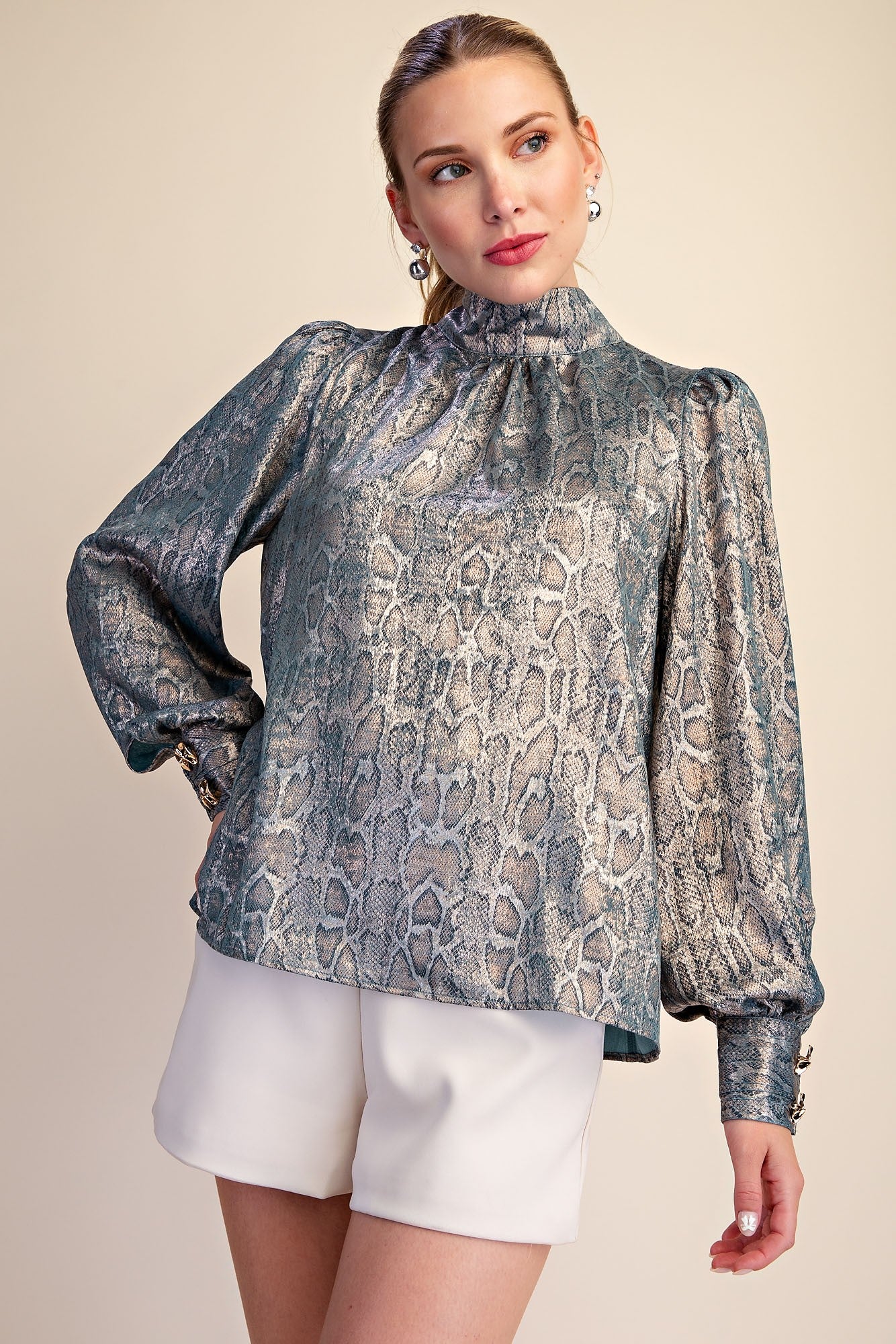 High Neck Tied Shirt
