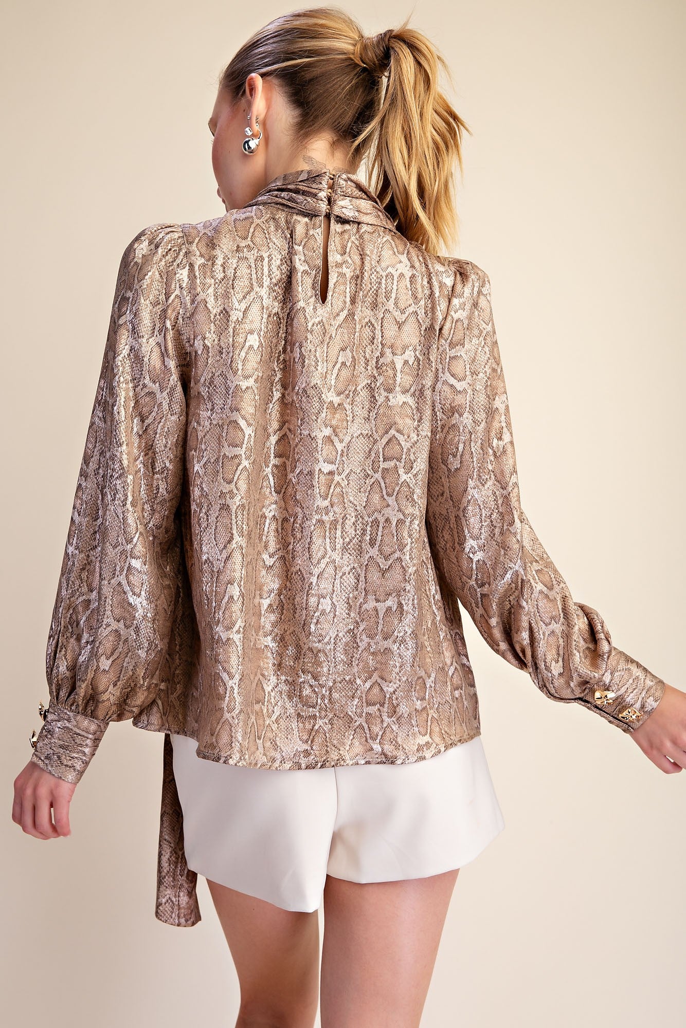 High Neck Tied Shirt