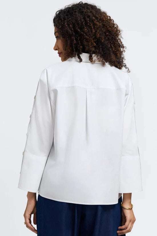 Lainey Plus No Iron Pinpoint 3/4 Button Sleeve Shirt