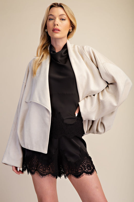 Wrap Faux Suede Jacket