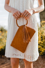 Load image into Gallery viewer, Kayla Soft Vegan Leather Wristlet/Clutch With Tassel
