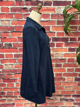Load image into Gallery viewer, Navy Stretch Denim Button-Front Jacket
