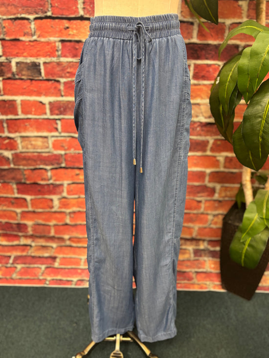 Chambray Cloud Palazzo Pants