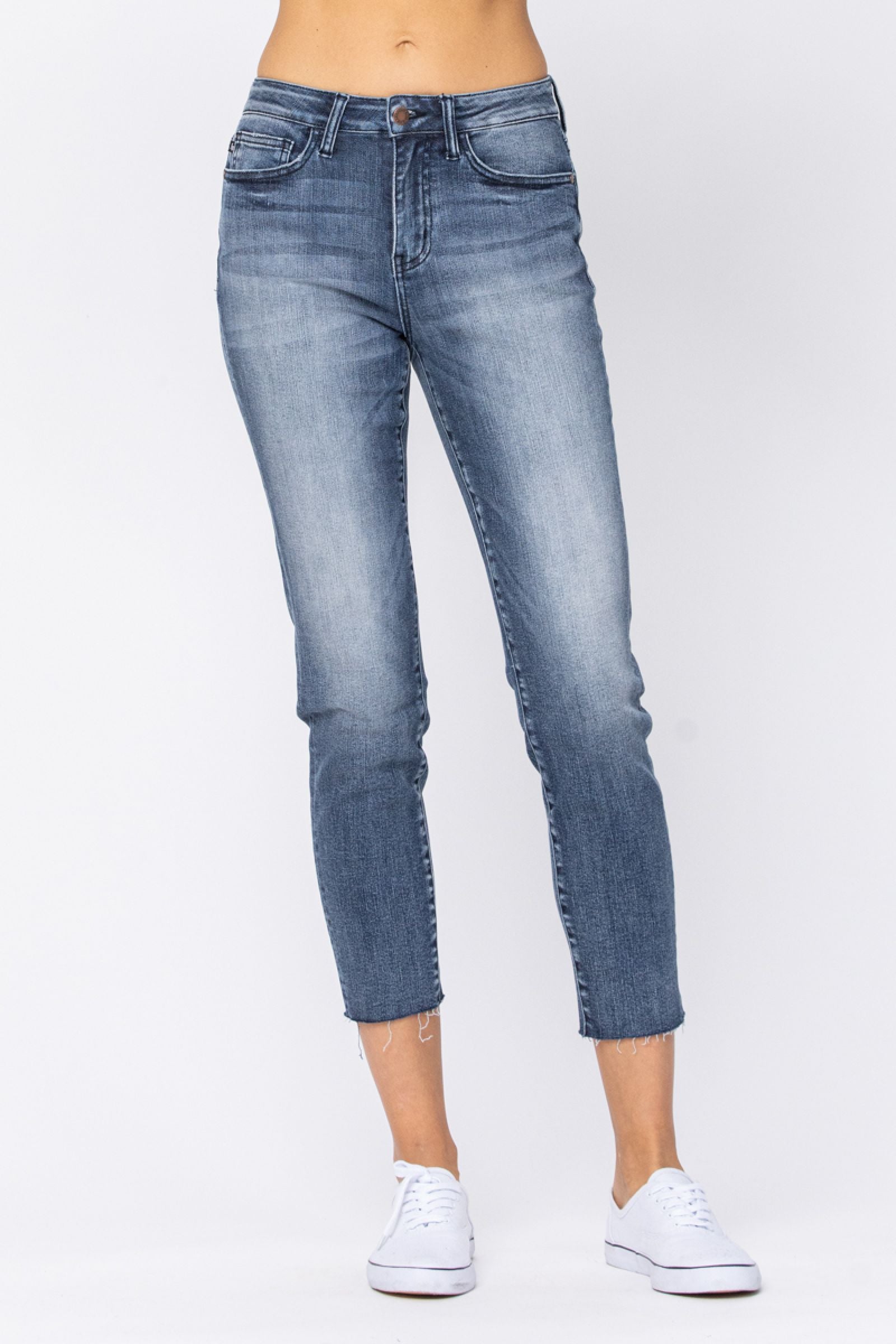 Judy Blue High Rise Raw Hem Relaxed Fit *FINAL SALE*