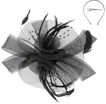 Load image into Gallery viewer, Mesh Feather Fascinator Headband *FINAL SALE*
