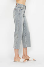 Load image into Gallery viewer, Judy Blue Mid Rise Tummy Control Raw Hem Crop Wide
