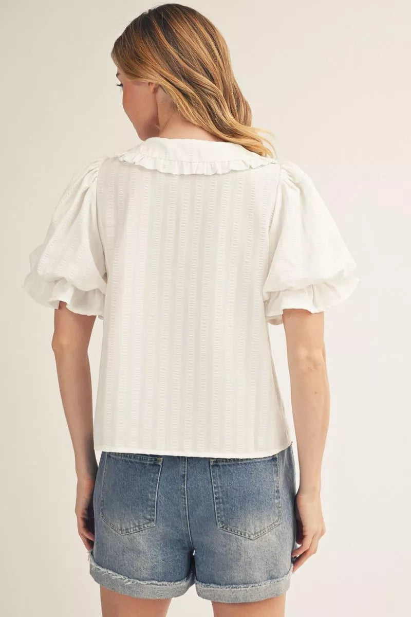 Short Puff Sleeve Top*FINAL SALE*