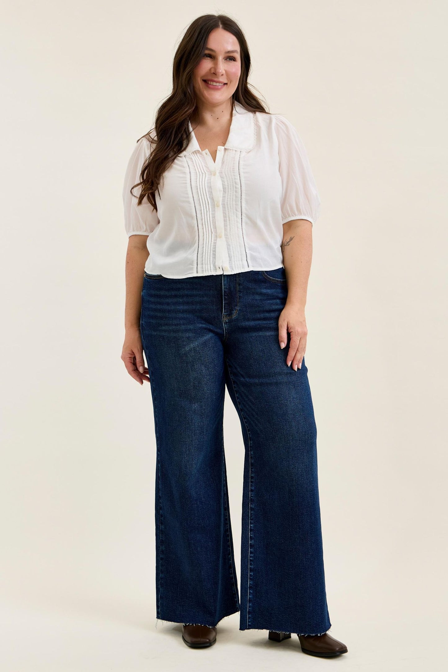 Judy Blue HW Retro Wide w/ Adjustable WB Tabs + Raw Hem