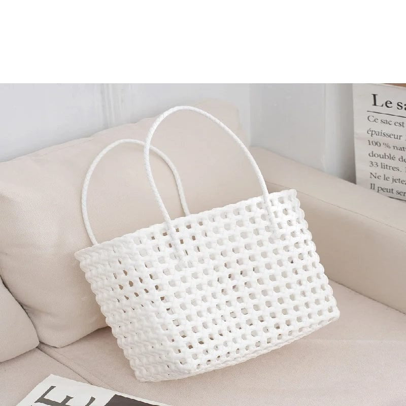 Elysa See Through Hand Woven Eco Plastic Tote Bag
