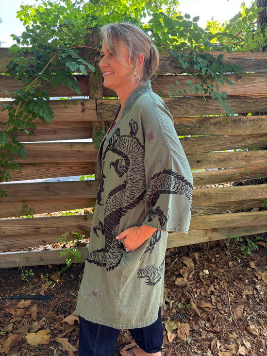 Dragon Printed Kimono