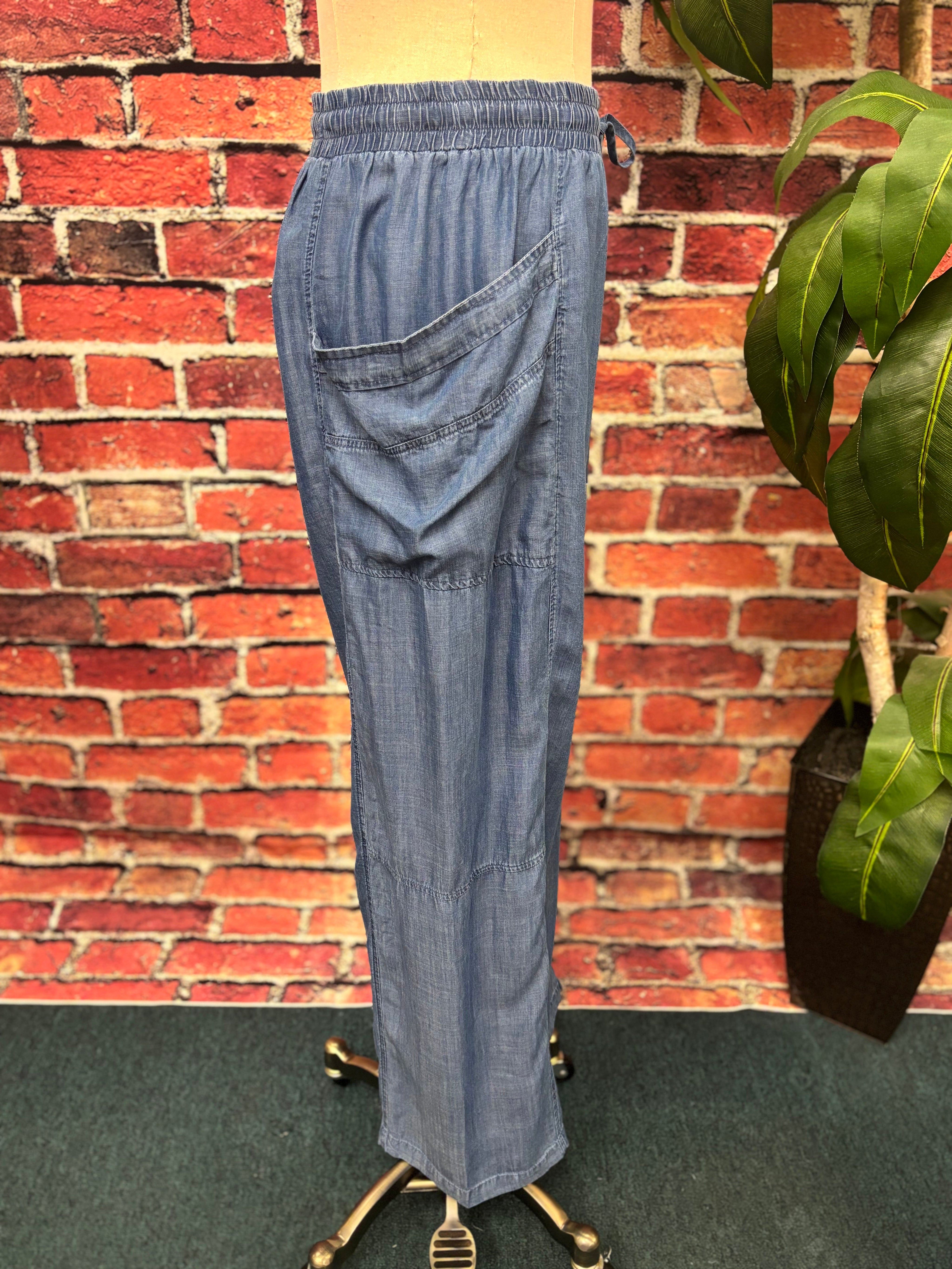 Chambray Cloud Palazzo Pants