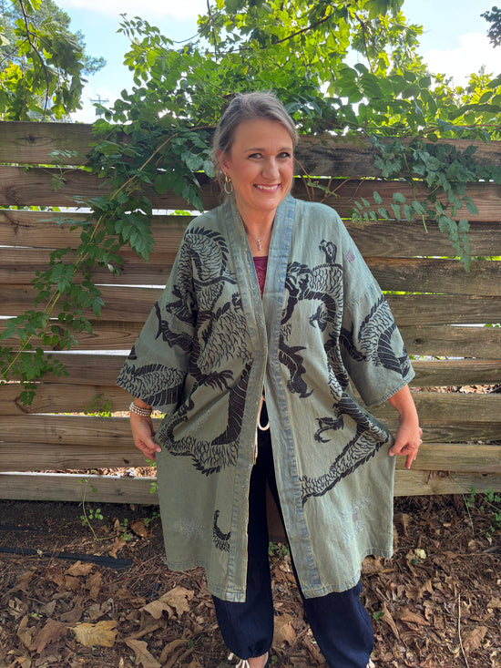 Dragon Printed Kimono