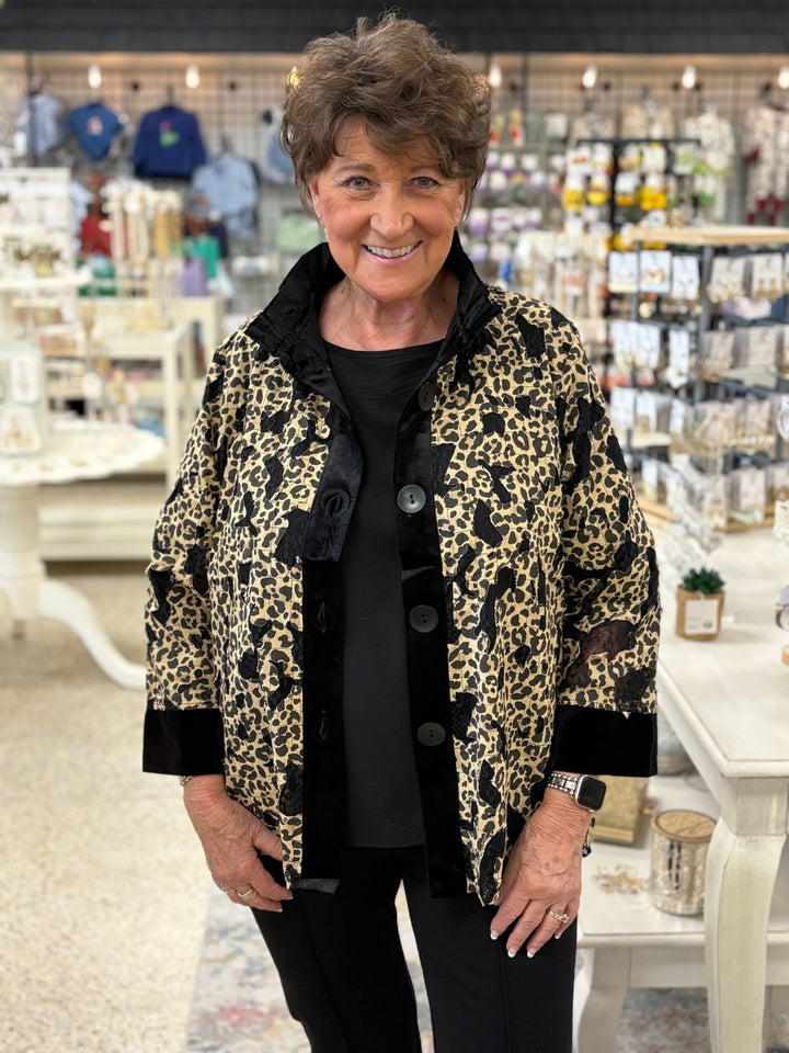 Leopard Burnout Lace Jacket