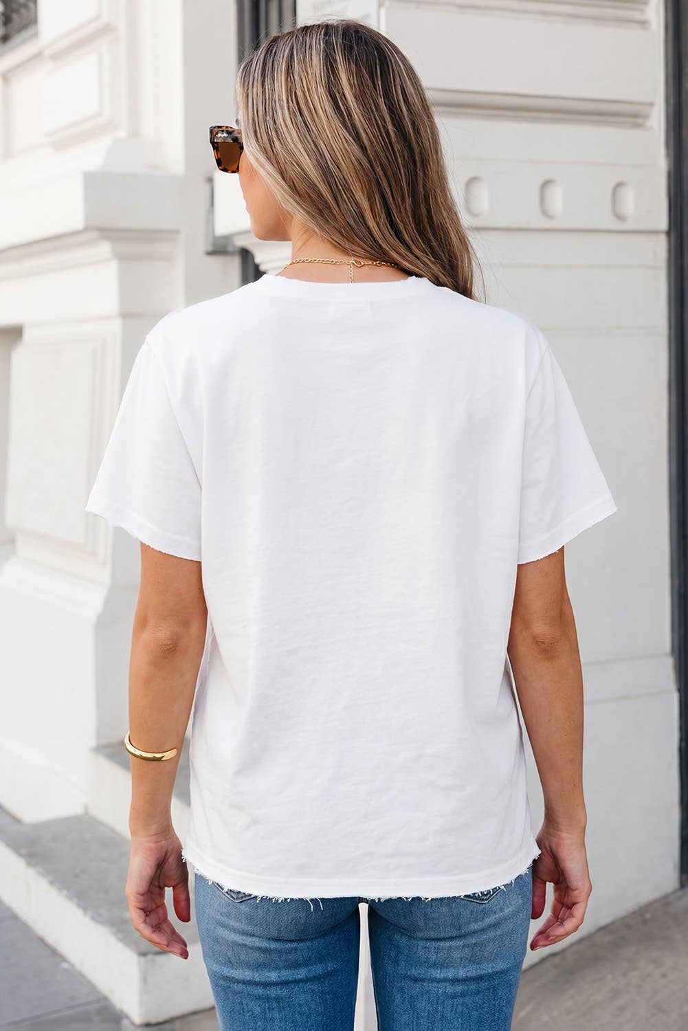 Flag Day Mineral Washed Star Patch V Neck Tee