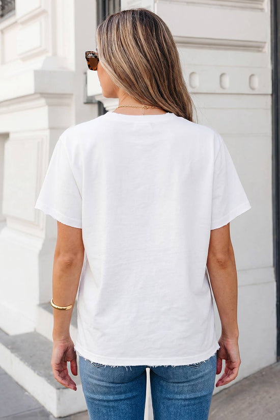 Flag Day Mineral Washed Star Patch V Neck Tee
