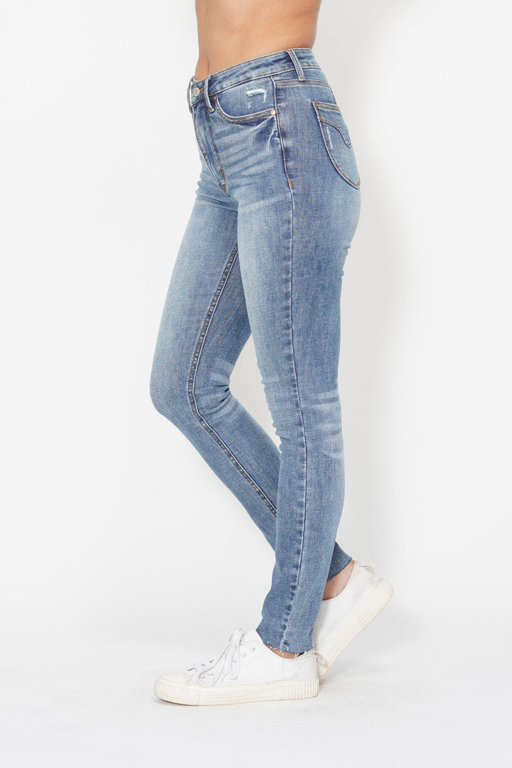 Judy Blue High Waisted Tummy Control Vintage Shield Pockets Skinny *FINAL SALE*