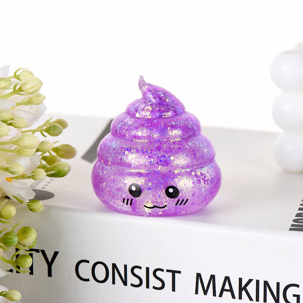 Maltose Glitter smiley Poop Squeeze Toy squishy fidget toy
